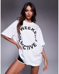 ASOS - Weekend collective – icon – oversize-t-shirt mit kreis-logografik - Lyst