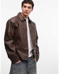 ASOS - Harrington Jack Van Imitatieleer - Lyst