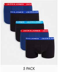 Jack & Jones Set Van 5 Boxershorts Met Contrasterende Tailleband - Blauw