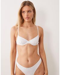 ASOS - Nora Rib Underwire Bra With Woven Tab Detail - Lyst