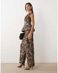 ASOS - Jacquard Barrel Leg Co-Ord Trouser - Lyst