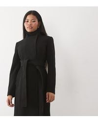 Forever New - High Neck Belt Detail Long Line Coat - Lyst