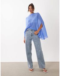 Lioness - Diamante Cotton Rich Straight Leg Jeans - Lyst