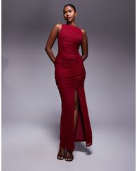 ASOS - – gerafftes netzstoff-maxikleid - Lyst
