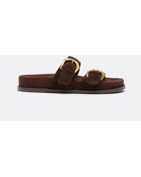 Stradivarius - – flache ledersandalen - Lyst