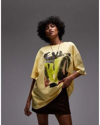TOPSHOP - Oversized Jersey T-Shirt Met Grafische Cuba-Print - Lyst