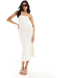 Style Cheat - Knitted Bandeau Midi Dress - Lyst