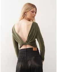 Collusion - Heavy Weight Slash Neck Twist Back Top - Lyst
