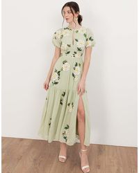 Maya - Floral Embellished Short Sleeve Tiered Midaxi Dress - Lyst