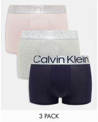 Calvin Klein - Cotton Steel 3-pack Stretch Trunks - Lyst