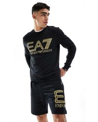 EA7 - Armani Chest Neon Logo Sweatshirt - Lyst