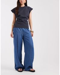 Object - – weit geschnittene hose aus denim-chambray - Lyst
