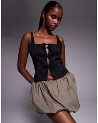 Missy Empire - Square Neck Bow Cut Out Front Top - Lyst