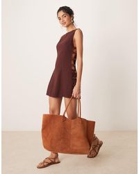 Vrg Grl - Tia Linen Mini Dress With Bead Detailing - Lyst