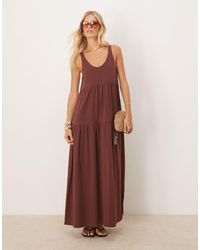 ASOS - Scoop Tiered Trapeze Maxi Dress - Lyst