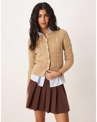 Polo Ralph Lauren - Icon Logo Cotton Cable Knit Cardigan - Lyst