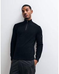Barbour - Crawley Wool Blend Half Zip Funnel Neck Jumper - Lyst
