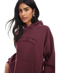 Santa Cruz - Sudadera Burdeos De Corte Cuadrado Con Capucha Y Logo De Felpa Cepillada De (Parte De Un Conjunto)-Rojo - Lyst