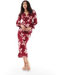 Wednesday's Girl - Floral Print Bias Cut Midaxi Skirt - Lyst