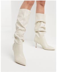 Stradivarius Светло-бежевые Свободные Сапоги Из Искусственной Кожи -бежевый - Многоцветный