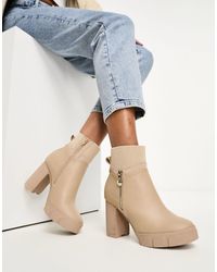 River Island - Heeled Boot With Side Zip - Lyst