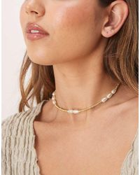 ASOS - Korte Ketting Met Kralen En Imitatieparels - Lyst