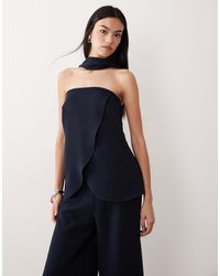 ASOS - Tailored Bandeau Top With Scarf Detail Co-ord - Lyst