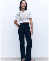 Pull&Bear - Smart Trousers With Seam Detail - Lyst