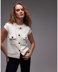 ARKET - Knitted Tank Vest With Button Front And Patch Pockets - Lyst