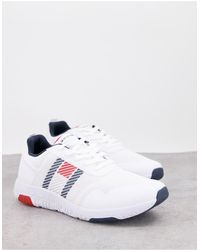 Tommy Hilfiger Knit Runner Sneakers With Small Flag Logo in White for Men |  Lyst