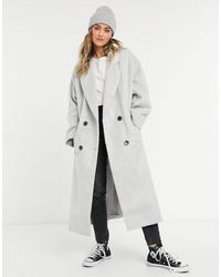 ASOS Oversized Brushed Chuck On Coat - Grey
