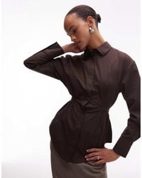 ASOS - Adjustable Cinched Back Shoulder Pad Shirt - Lyst