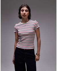 Tommy Hilfiger - – essential – geripptes t-shirt mit schmalem schnitt und streifen - Lyst