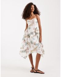 Free People - Cherish Print Asymmetric Midi Dress - Lyst
