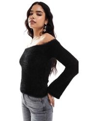 Pretty Lavish - Knitted Bardot Top - Lyst