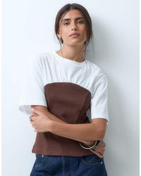 ASOS - Short Sleeve With Contrast Bandeau Top - Lyst