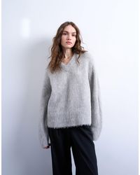 TOPSHOP - – premium – strickpullover aus flauschiger alpakawolle - Lyst