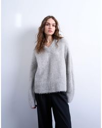 TOPSHOP - – premium – strickpullover aus flauschiger alpakawolle - Lyst