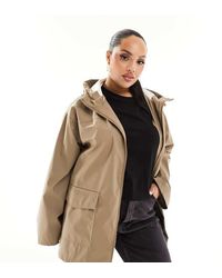 ASOS - Asos Design Curve Rubberised Rain Coat - Lyst