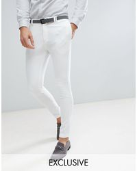 Noak Skinny Fit Wedding Suit Pants - White