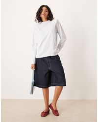 ASOS - Grown On Neck Long Sleeve Crew With Shoulder Pads - Lyst