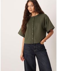 ASOS - Boxy Button Through Sweat Top - Lyst