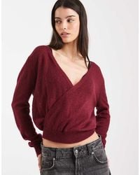 Motel - Saroya Plunge Wrap Knitted Top - Lyst