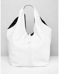 ASOS Slouchy Leather Shoulder Bag - White