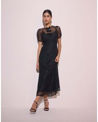 Nobody's Child - Bow Detail Lace Una Midi Dress - Lyst