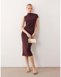 Mango - Asymmetric Short Sleeve Midi Dress - Lyst