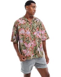 ASOS - – oversize-hemd mit blumenmuster und reverskragen - Lyst