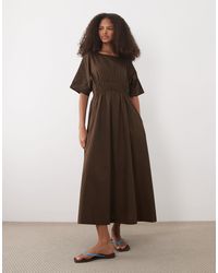 Threadbare - – kurzärmliges midikleid aus baumwoll-popeline - Lyst