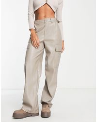 Pantalon cargo décontracté à taille basse avec logo à lintérieur de la ceinture vif Asos Femme Vêtements Pantalons & Jeans Pantalons Cargos 