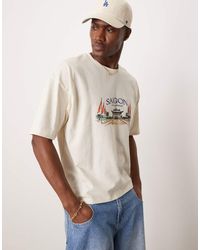 ASOS - Oversized Recht T-Shirt Met Grafische Landschapsprint - Lyst